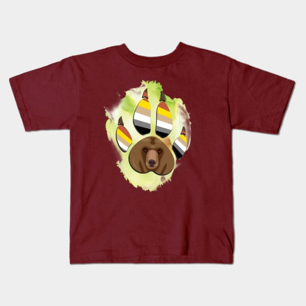 Bear Pride Paw Kids T-Shirt by TeeText